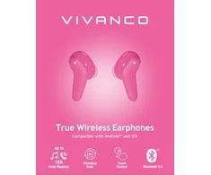 Belaidės ausinės - Vivanco Fresh Pair BT 60631 Rožinė