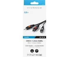 Vivanco cable 3.5mm - 2xRCA 2.5m