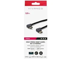 Vivanco kabelis HDMI – HDMI 3m angeled (47107)