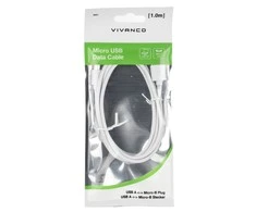 Vivanco kabelis Polybag microUSB 1m (39451)