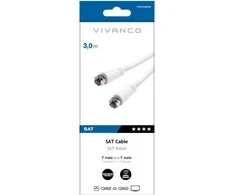 Vivanco cable SAT F 3m, baltas