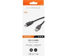 Vivanco cable USB 2.0 A-B 1.8m