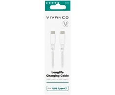 Vivanco kabelis USB-C – USB-C LongLife įkrovimas 1,5 m, baltas (62398)