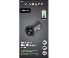 Automobilinis Įkroviklis - Vivanco 38858 2×2,4 A USB Automobilinis Įkroviklis