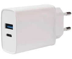 Vivanco įkroviklis USB-A/USB-C PD3 20W, baltas (62401)