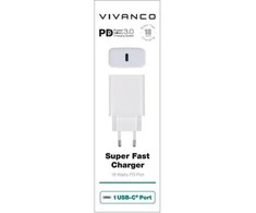 Vivanco įkroviklis USB-C 3A 18W, baltas (60810)