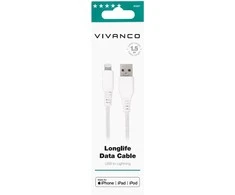 Vivanco kabelis USB - Lightning 1,5 m, baltas (61687)