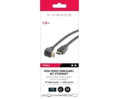 Vivanco kabelis HDMI - HDMI 1,5 m kampinis