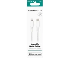 Vivanco kabelis Lightning - USB-C LongLife Data 1,5 m, baltas (61691)