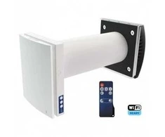 Mini rekuperatorius Vento Expert A50-1 S10 W V.3 su šilumokaičiu, WIFI ryšiu, integruotu ir nuotoliniu valdymo pulteliu, išorinis plastikinis lauko dangtelis.