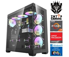 Stacionarus kompiuteris INTOP AQUA Ryzen 7 8700F 16GB DDR5 1TB SSD M.2 NVME RX9060XT 16GB WIN11 (RW91875WH) (Atnaujinta)