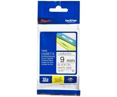 Brother | TZe-221 Laminated Tape | Juodas on Baltas | TZe | 8 m | 9 cm