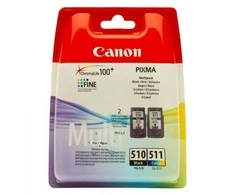CANON 1LB PG-510 / CL-511 rašalo kasetė juodas ir spalva standartinė talpa juoda: 240 puslapių spalva: 244 puslapiai sudėtinė pakuotė