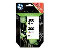Hewlett Packard (HP) HP 300 Combo-pack Juodas/Tri-color Ink Cartridges, 200/200 pages, DeskJet D2560, F4280