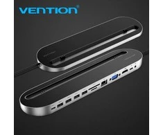 Vention Vėdinimo prijungimo stotis 12in1: USB-C prie HDMI/USB2.0 x 2/USB3.0 x 2/VGA/USB-C/RJ45/SD/TF