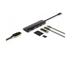 4smarts HUB 6in1 DeX Function 2xUSB-A 3.0/USB-C/HDMI/SD/MicroSD pilkos spalvos 468782