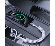 Kabelis 4smarts spiralinis USB-C į USB-C 240W baltos spalvos