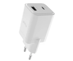 "Allity" sieninis įkroviklis GaN PD QC ATC-01-30WAC 1x USB-C 1x USB-A 30W baltas