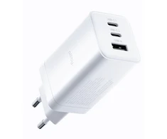 "Allity" sieninis įkroviklis GaN PD QC ATC-01-65WACC 2x USB-C 1x USB-A 65W baltas