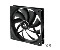 ARCTIC F12 PWM korpuso ventiliatoriai, 4-pin, 120mm, juodi, 5 vnt.