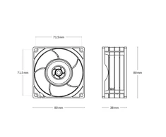 ARCTIC S8038-7K serverio ventiliatorius, 4-pin, 80mm