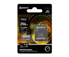 Atminties kortelė Atminties korta Platinet MicroSD 256GB (class10 UHS-III 90MB/S) + SD Adapteris