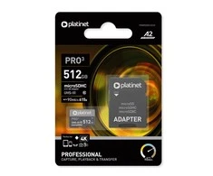 Atminties korta Platinet MicroSD 512GB (class10 UHS-III 90MB/S) + SD Adapteris