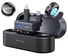BOYA Microphone Wireless BOYALINK 3-01, 2.4GHz, AI Noise Cancellation, with 2 transmitters and 2 receivers (Type-C, Lightning) Juodas EU