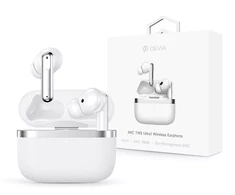 Devia ausinės Bluetooth TWS Ultra1 balta su ANC