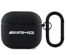 Mercedes AMG AMA4SLWK AirPods 4 ausinių dėklas juodos spalvos Leather Baltas Logo