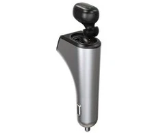 Įkroviklis automobilinis Platinet + Bluetooth ausinė (2xUSB 2.4A)