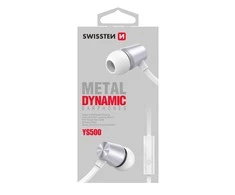 Laidinės ausinės „Swissten Dynamic YS500“ - sidabras/balta