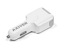 Axiver Triple Premium Car charger 3 x USB 4.4A Baltas