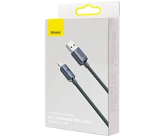 Baseus Crystal Shine Lightning USB-A Cable 2.4A 2m / juodas
