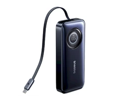 LiPo išorinis akumuliatorius (PowerBank) 20000mAh 67W su sutraukiamu kabeliu EnerCore CR11 BASEUS
