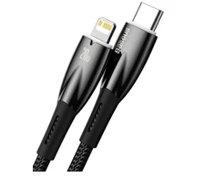USB-C laidas, skirtas Lightning Baseus Glimmer Series, 20W, 2m (juodas)