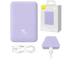 Baseus Magnetic Mini Power Bank 10000mAh 20W MagSafe / violetinė