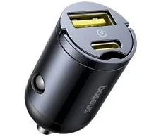 Baseus Tiny Star Mini Car Charger USB-A/USB-C 30W / Cosmic Juodas