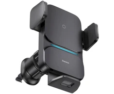 Baseus Wisdom Auto Alignment Car Mount Wireless Charger 15W (Air Outlet) / juodas