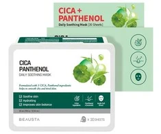 BEAUSTA Cicarecipe Daily Soothing Care Mask 30 sheets - lakštinės kaukės su Cica kompleksu, 30 vnt.