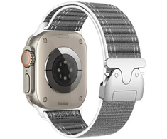 Beline Woven Nylon Diagonal Style Parachute apyrankė skirta Apple Watch 42/44/45/49mm pilkos spalvos