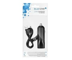 BlueStar Automobilinis įkroviklis Blue Star USB A 2A + laidas USB A į Micro USB juodas