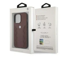 Apple iPhone 13 Mini BMW dėklas odinis Curve Perforate (BMHCP13SRSPPR) raudonos spalvos