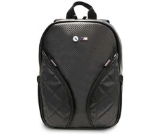 BMW Carbon Pockets &amp; Metal Logo 16" Nešiojamas kompiuteris Backpack - Juodas