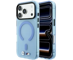 Dėklas BMW M IML Frosted Metal Logo &amp; Trims MagSafe Case, skirtas iPhone 17 Pro Max / 18 Pro Max – Mėlyna