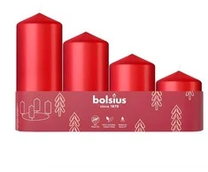 Bolsius Advent Christmas Candles 4pcs 60x48mm Raudona
