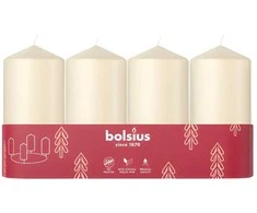 Bolsius Cylinder Candles 4pcs 100x48mm Kreminis