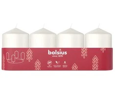 Bolsius Cylinder Candles 4pcs 60x40mm Baltas