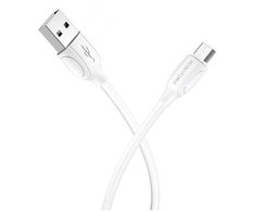 USB kabelis BOROFONE BX19 Benefit microUSB baltas 1m