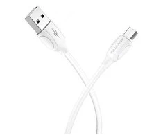 USB kabelis BOROFONE BX19 Benefit microUSB baltas 1m